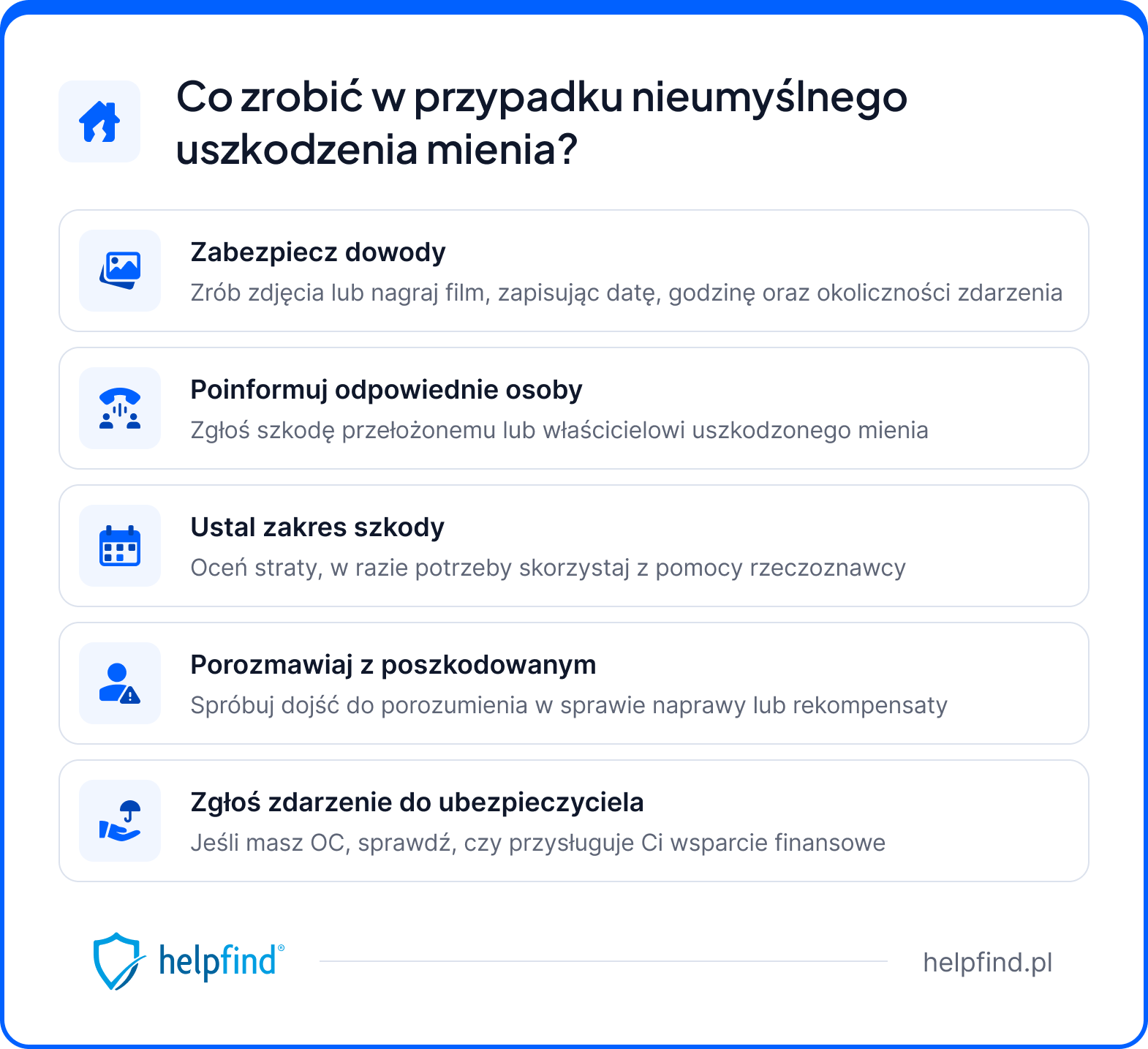 nieumyślne uszkodzenie mienia - co zrobić