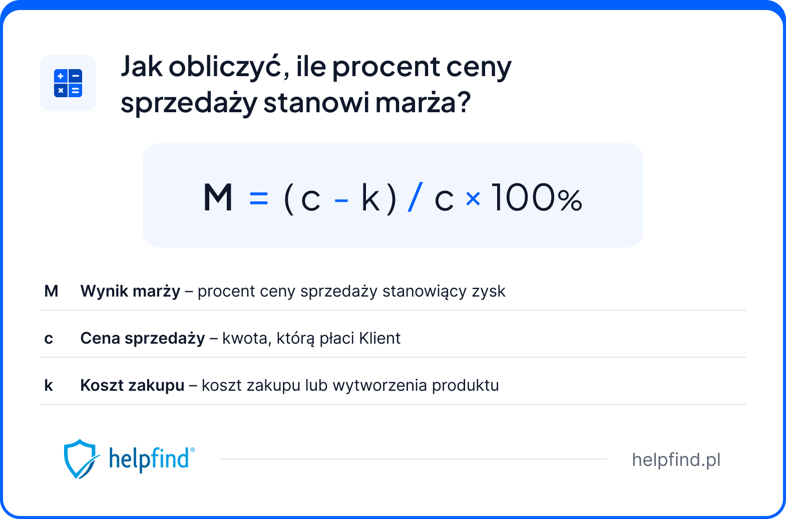 marża - wzór