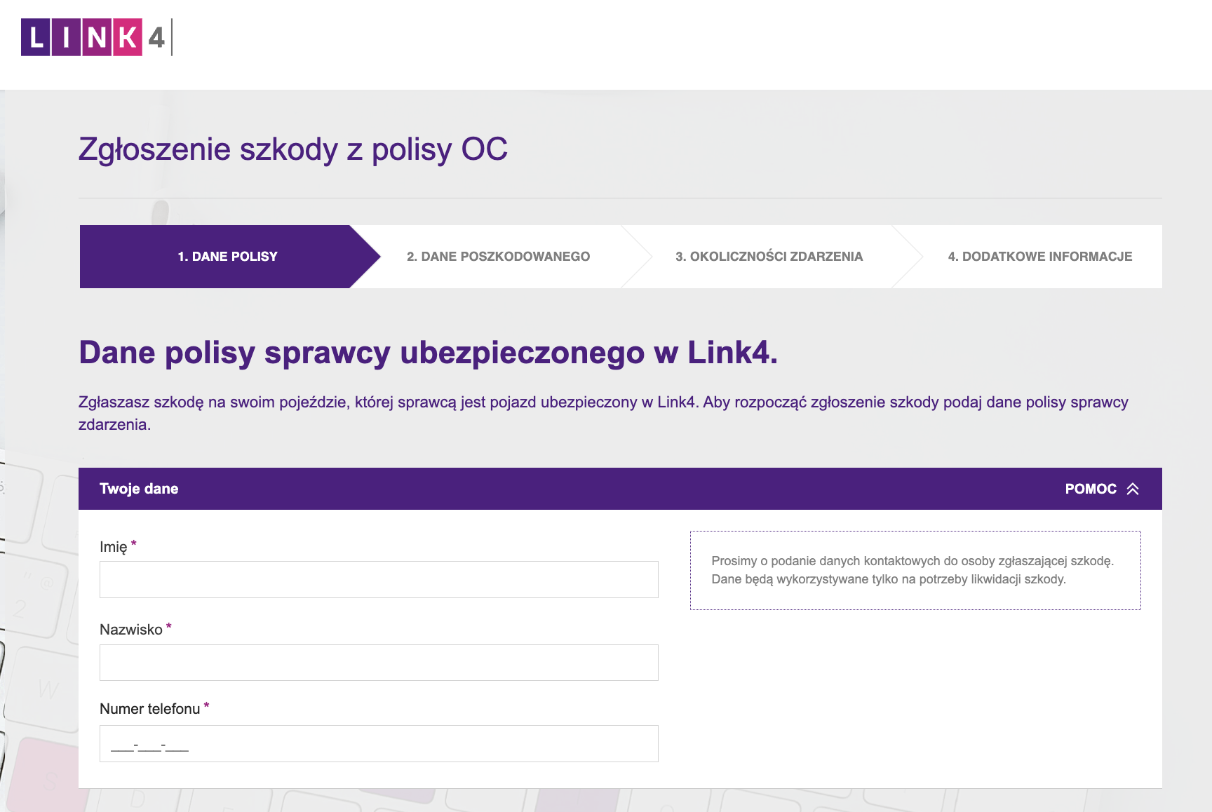 link4 uczestnik zdarzenia zgłoszenie